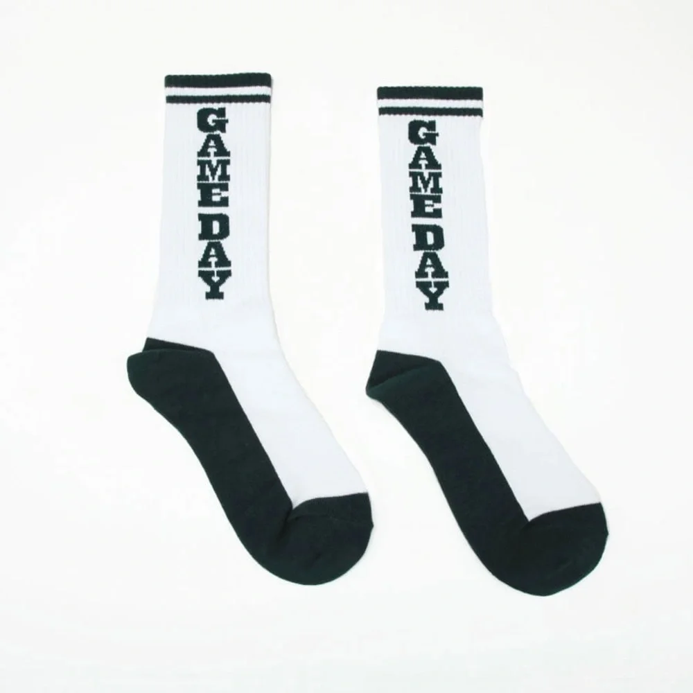 NWT Game Day Black and‎ White Crew Socks